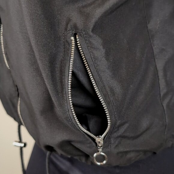 Suzy Shier Soft Shell Hooded Jacket Black Drawstring Adjustable Spring Fall - Picture 4 of 11